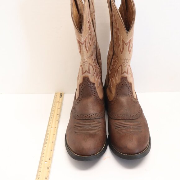 Ariat Women's Brown and Tan Cowboy Boots Size 6B - Picture 9 of 10